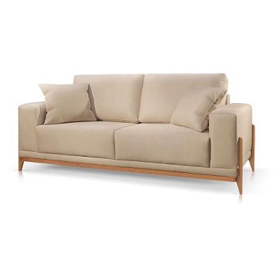 Sofá Paris 2 Lugares Suede Bege Claro 1,90m Confort