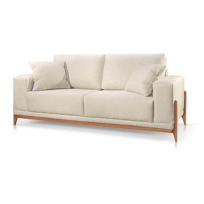 Sofá Paris 2 Lugares Suede Bege Claro 2,50m Confort Sala