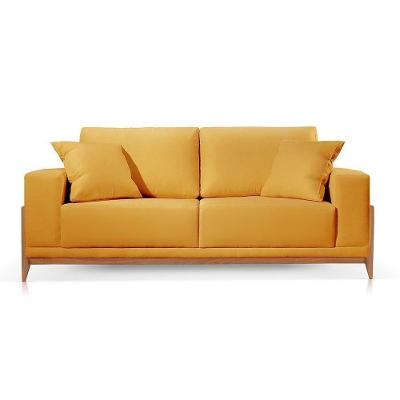 Sofá Paris 2 Lugares Suede Mostarda 1,90m Confort Sala