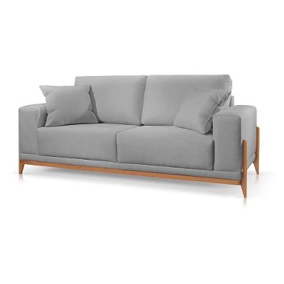 Sofá Paris 2 Lugares Suede Cinza Claro 1,90m Confort Sala