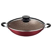Wok Tramontina Paris Em Alumínio Antiaderente Vermelho Com Tampa De Vidro 36 Cm 6,0 L - 1