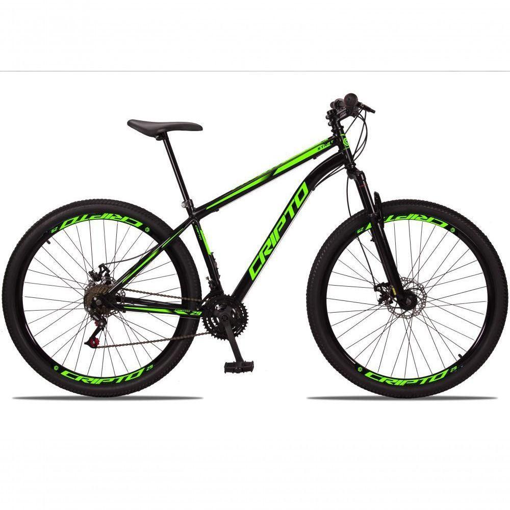Bicicleta Aro 29 Aço Carbono 21V Cripto Freios À Disco Quadro 17 Preto Verde - 1
