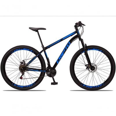 Bicicleta Aro 29 Aço Carbono 21V Cripto Freios À Disco Quadro 17 Preto Azul