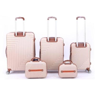 Conjunto Mala De Viagem Em Abs E Frasqueira 5 Peças Kit Malas Pequena De Bordo Media E Grande