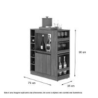 Balcão Buffet Adega Bar Com Prateleiras E Nichos Para Vinho Montana - Pleno - 3