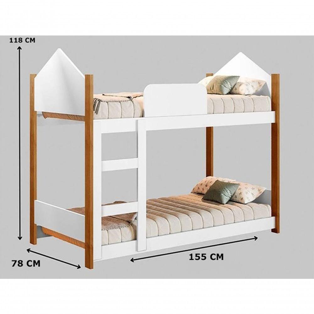 Beliche Infantil Magia Branco Grenat Com Escorregador E Colchões - Gabrielli Móveis - 2