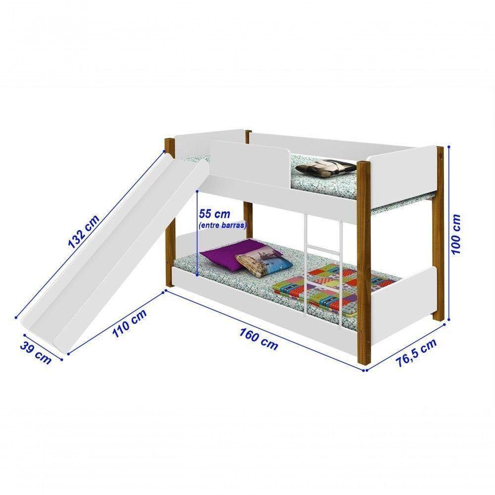 Beliche Infantil-juvenil Valentina Branco-mel Com Pés De Madeira Com Escorregador - 2