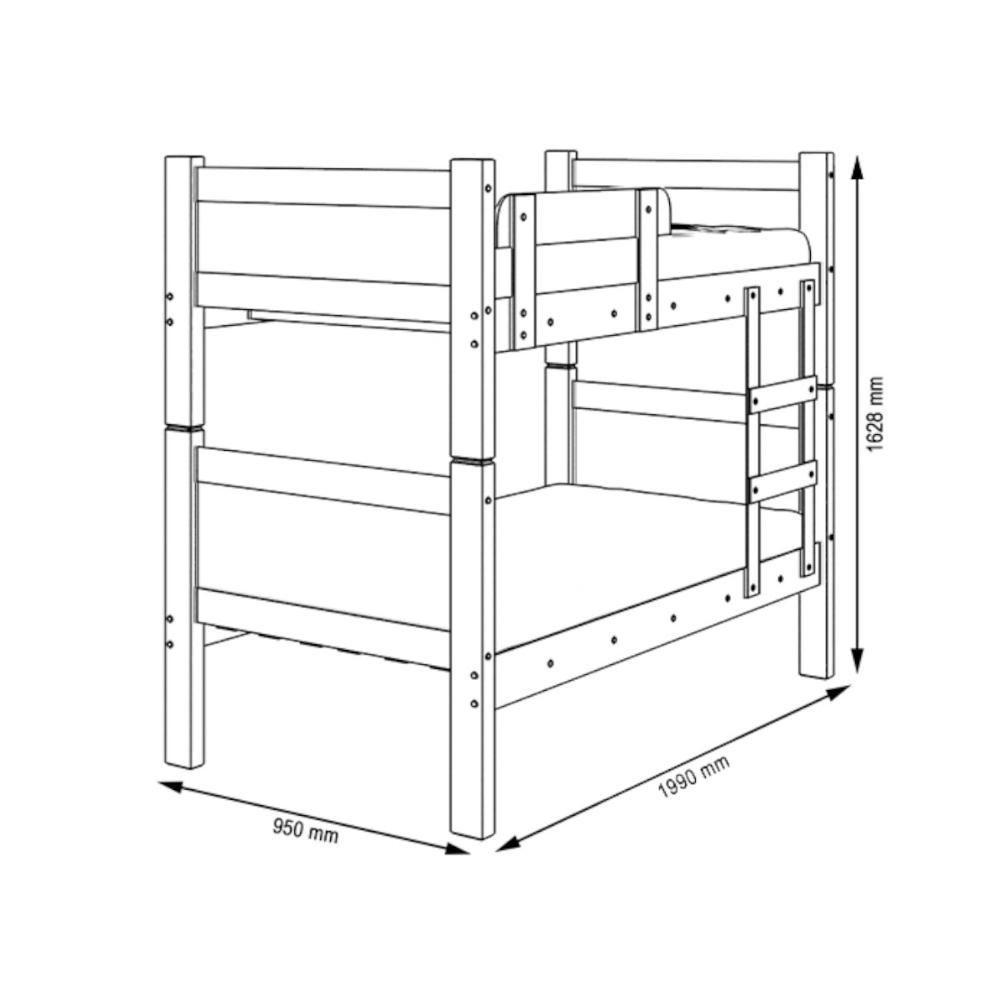 Beliche Solteiro Com Escada E Grade Maria Eduarda Naturalle - 3