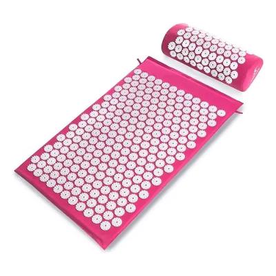 Tapete Terapeutico Acupuntura Massagem Yoga Almofada Travesseiro Relaxante Portatil Alivio Estresse Rosa