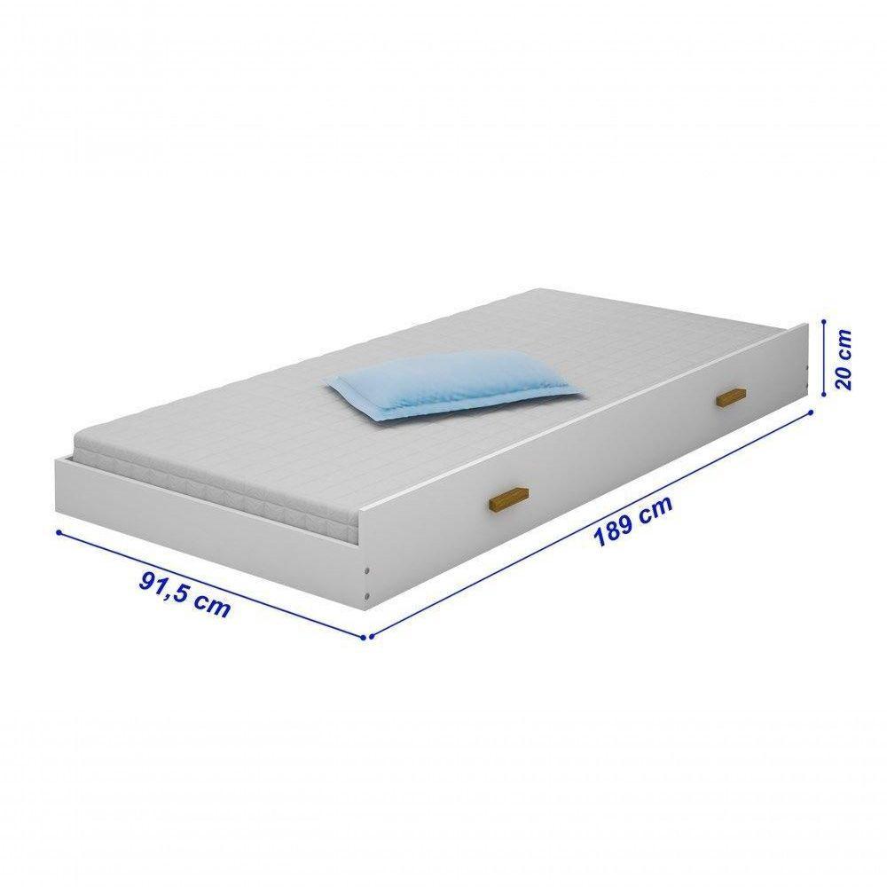 Beliche Heloisa Branco-mel Com Escada E Grade De Proteção Com Cama Auxíliar - 3