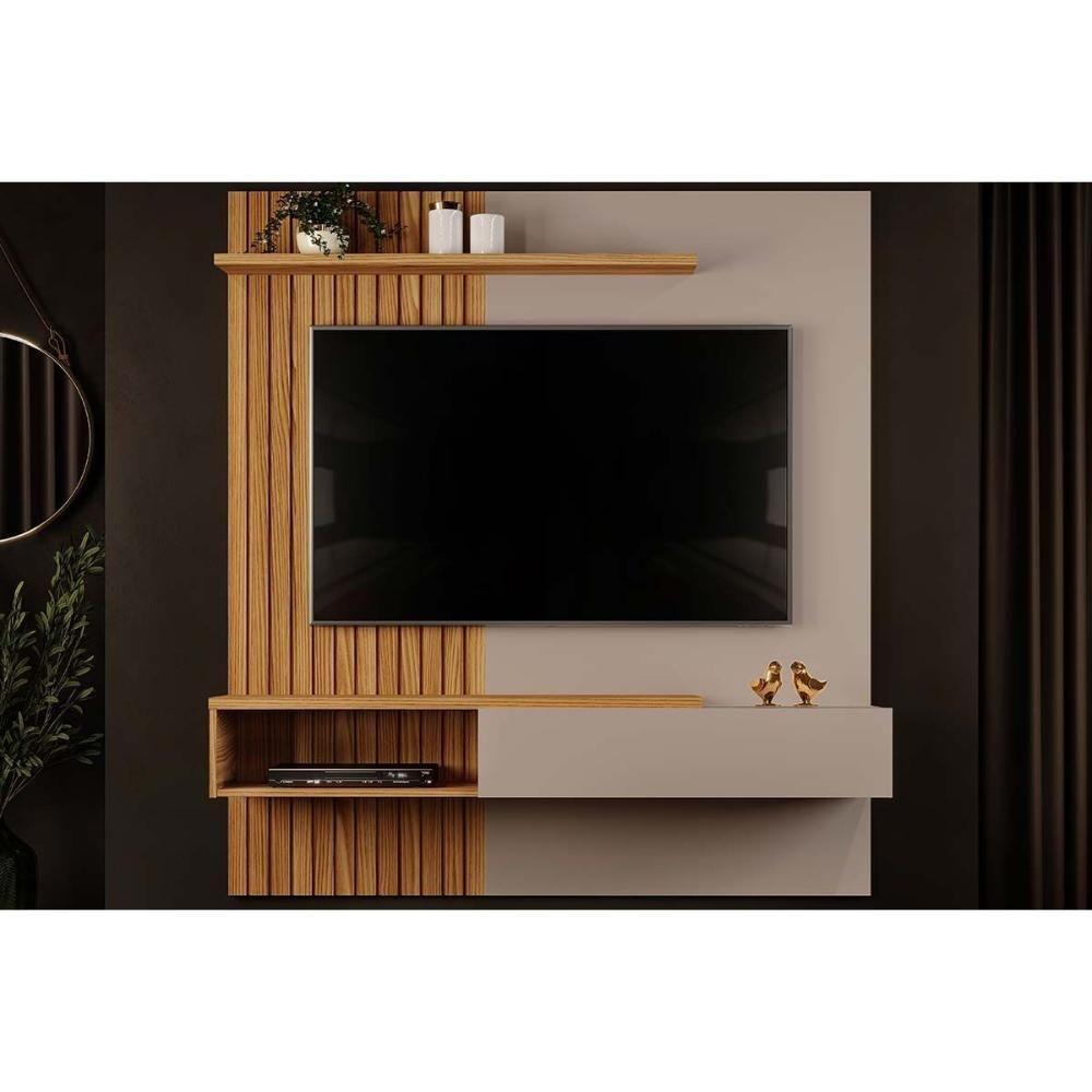 Painel p/ TV Casal Tito  até 65 Polegadas Griz/Carvalho - DJ Móveis - 1