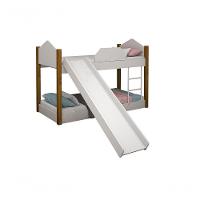 Beliche Infantil-juvenil Luiza Branco-mel Com Pés De Madeira Com Escorregador - 2