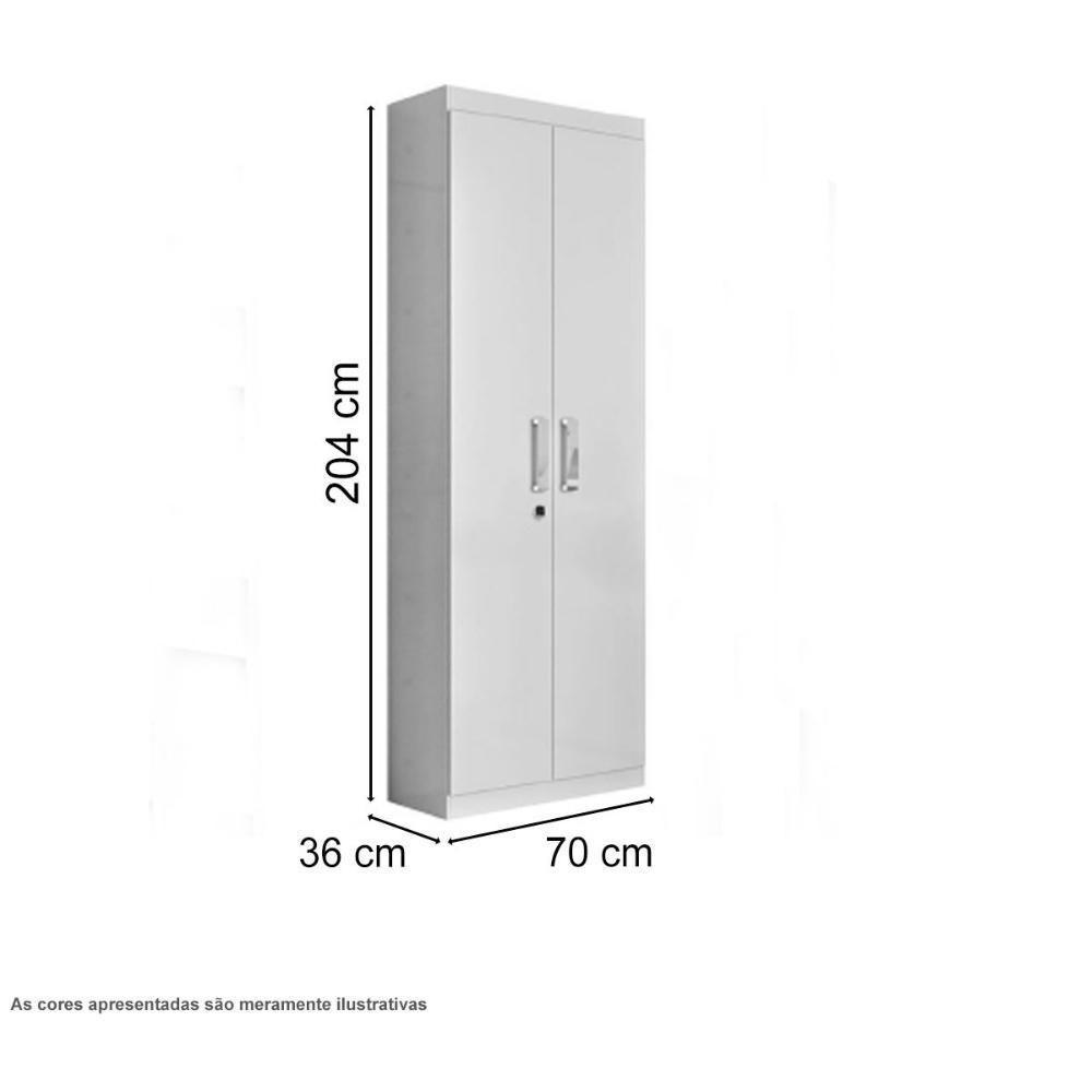 Organizador 02 Portas Com Prateleiras Delta Amêndoa-off White - Lukaliam - 2