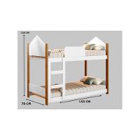 Beliche Magia Branca E Nature Com Escorregador E 02 Colchões Gabrielli - 3