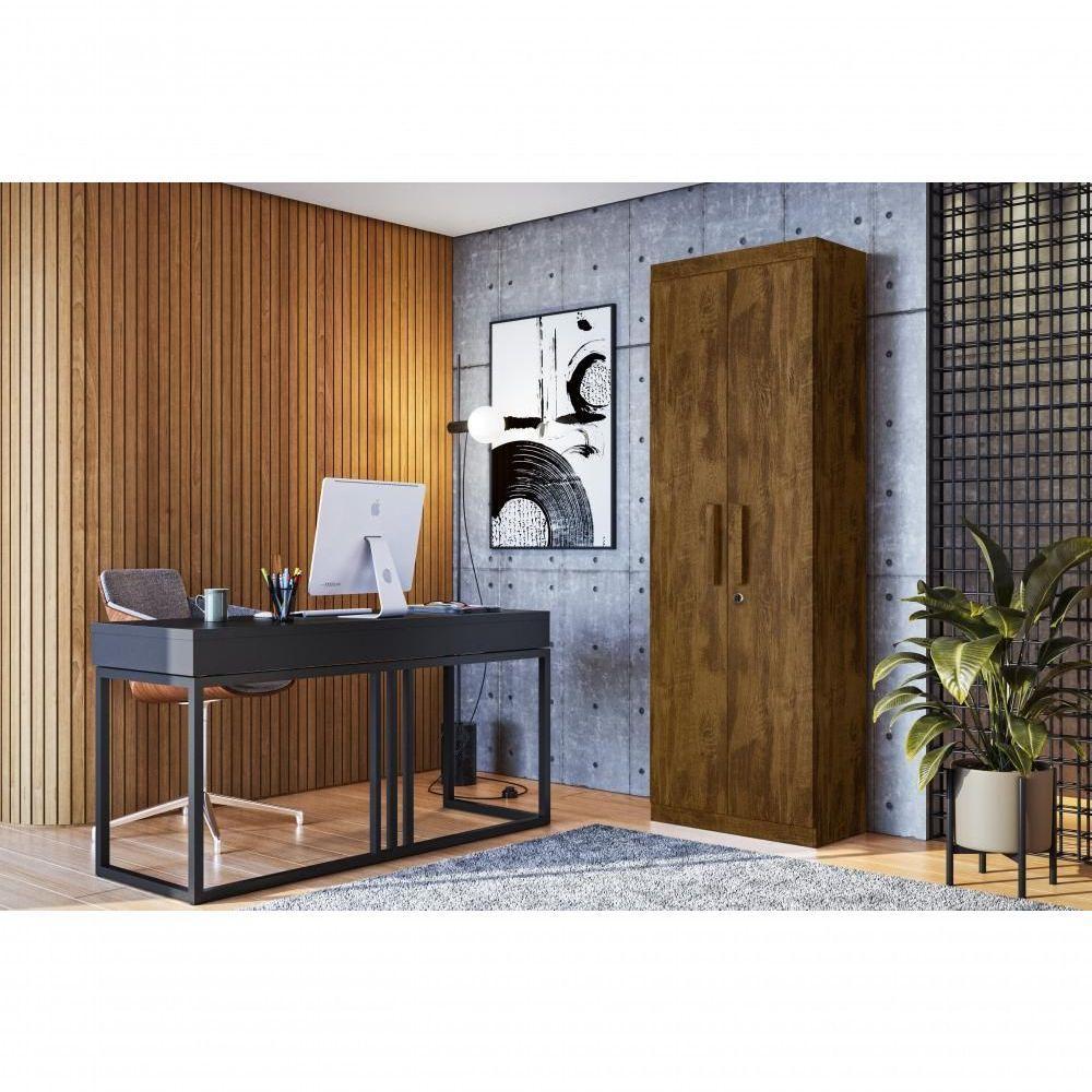 Organizador 02 Portas Com Prateleiras Delta Canela - Lukaliam - 1