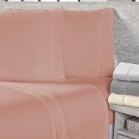 Jogo De Lençol Solteiro 400 Fios Micropercal Toque De Algodão 2 Peças - Rose - 1