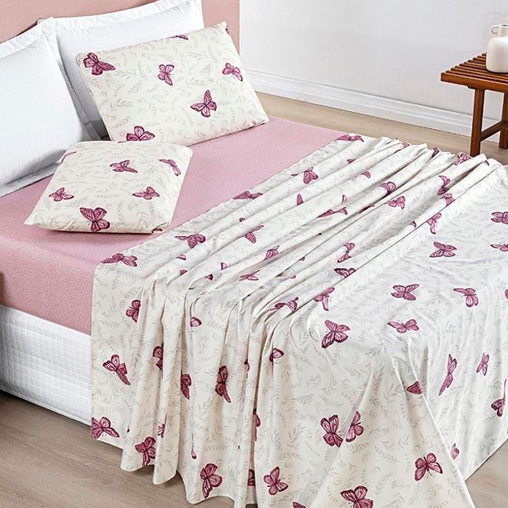 Jogo De Lençol Queen Avere Micropercal 200 Fios 4 Peças - Borboletas - 2