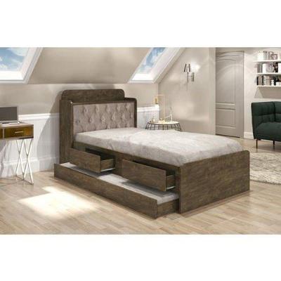 Bibox Tamires C- Capitonê 0,9 Castanho Wood - Cambel