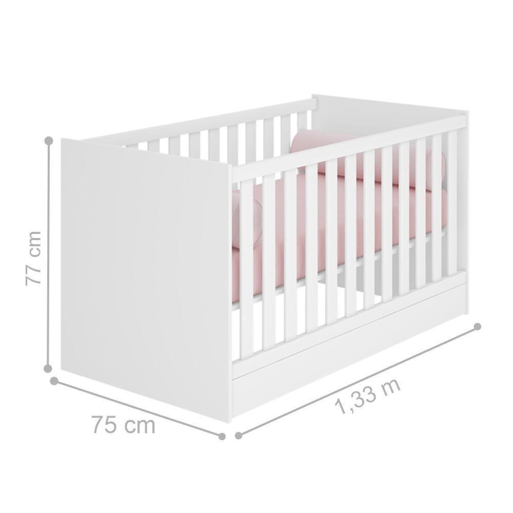 Berço Mini Cama Aurora Grades Laterias Branco - 3