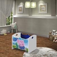 Caixa Baú Organizadora De Brinquedos Infantil Mdf Peppa George Azul - 1