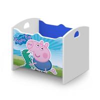 Caixa Baú Organizadora De Brinquedos Infantil Mdf Peppa George Azul - 2