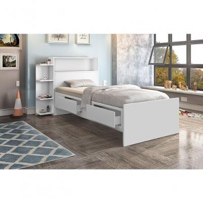 Cama Isa Solteiro Branco Com Colchão Cambel