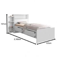 Cama Isa Solteiro Branco Com Colchão Cambel - 2