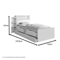 Cama Isa Solteiro Branco Com Auxiliar E 02 Colchões Cambel - 2
