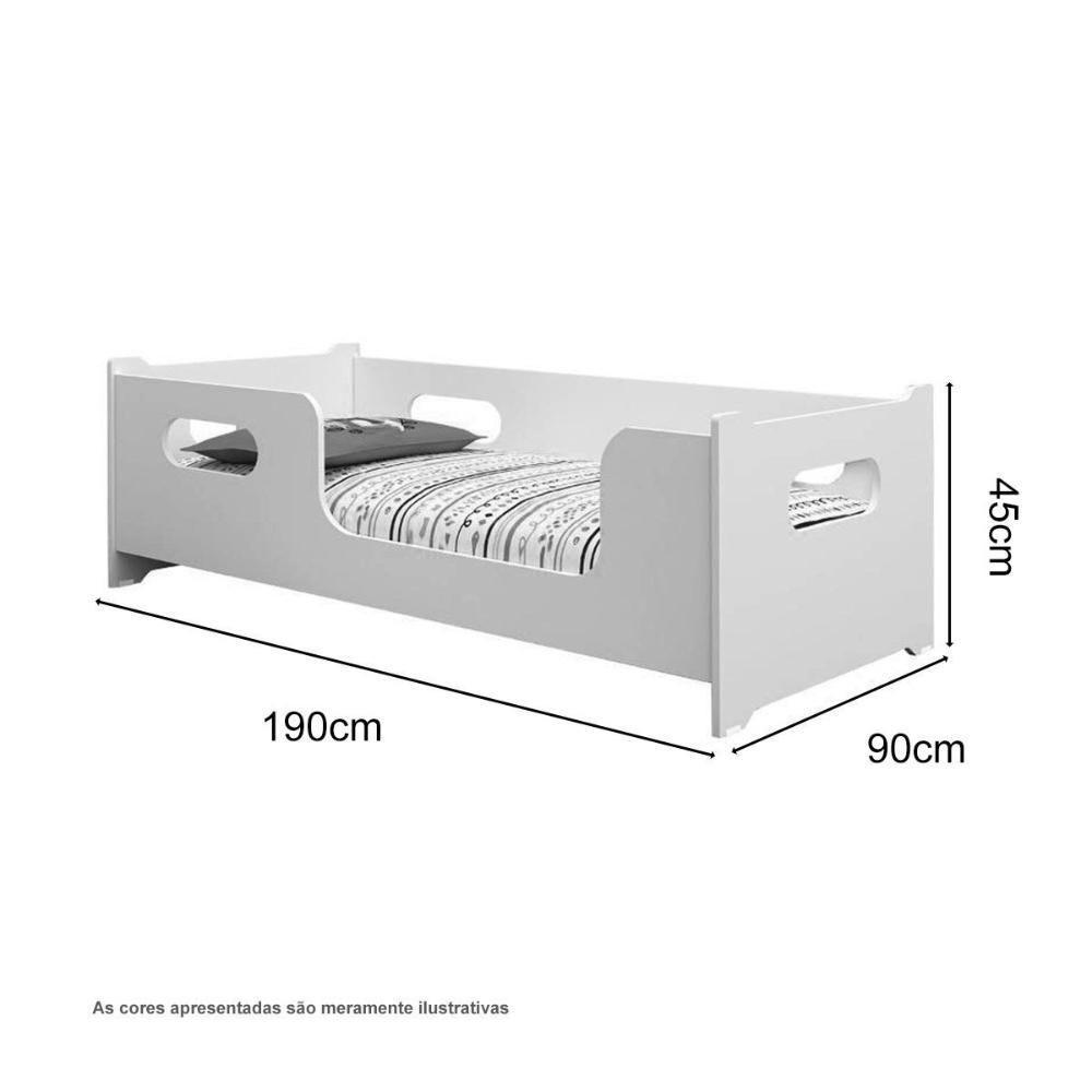 Cama Encanto Solteiro Branca Com Colchão Gabrielli - 3