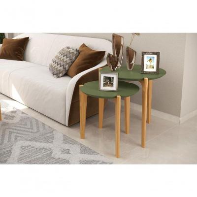 Kit Mesas Laterais Florida 60cm + 50cm - Verde Floresta-freijo