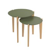 Kit Mesas Laterais Florida 60cm + 50cm - Verde Floresta-freijo - 2