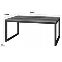 Mesa Centro Sala Pés De Ferro Industrial 80x40 Tampo Mdf Amadeirado Rubi - 3