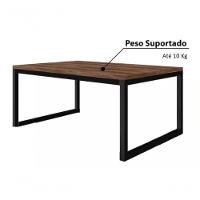 Mesa Centro Sala Pés De Ferro Industrial 80x40 Tampo Mdf Amadeirado Rubi - 4