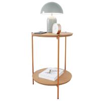 Mesa De Apoio Lateral Nina Nature Com Pés De Ferro Bronze - 2