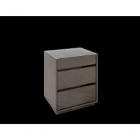 Mesa De Cabeceira 3 Gavetas Porta Itens Serena Cinza Perola - 3