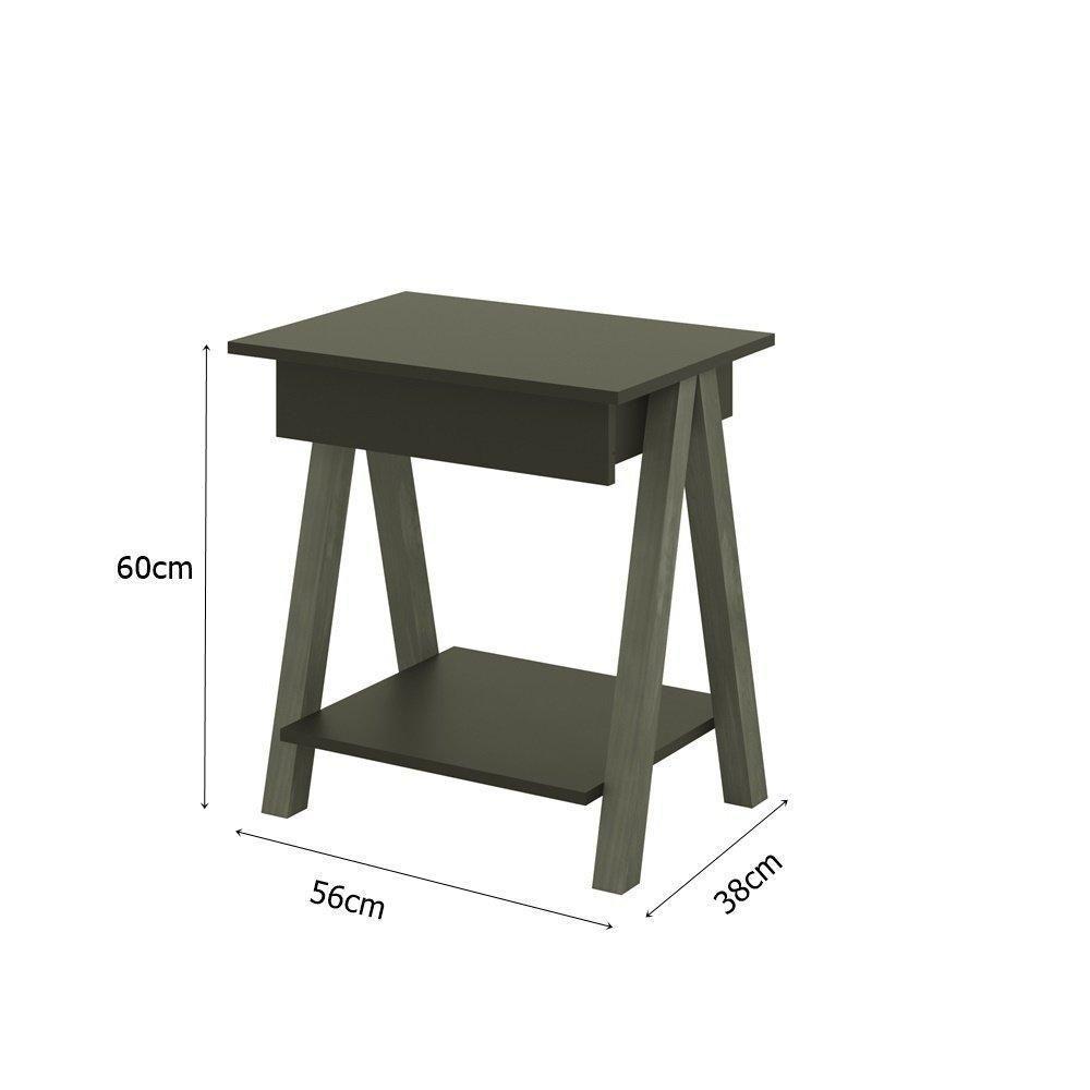 Mesa De Cabeceira 1 Gaveta Integra Finger Amadeirado-preto - Ofertamo - 3