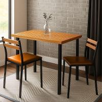 Conjunto Sala De Jantar Moscou Com 2 Cadeiras Couro Marrom Metal Preto 1 M - 2