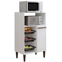 Balcão Com Fruteira 1 Porta Berlim Kaiki Móveis Branco - 1