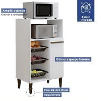 Balcão Com Fruteira 1 Porta Berlim Kaiki Móveis Branco