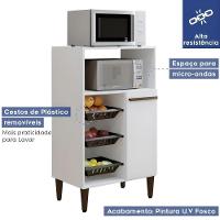 Balcão Com Fruteira 1 Porta Berlim Kaiki Móveis Branco - 5