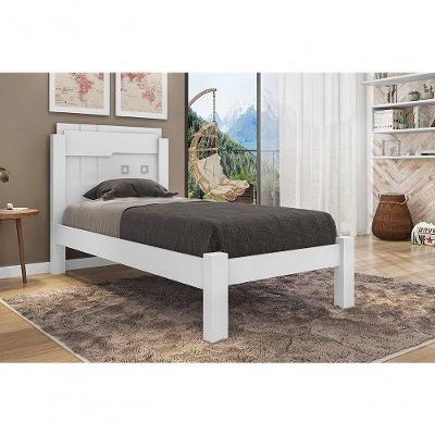 Cama Solteiro Framar Letícia Branco - Framar Móveis