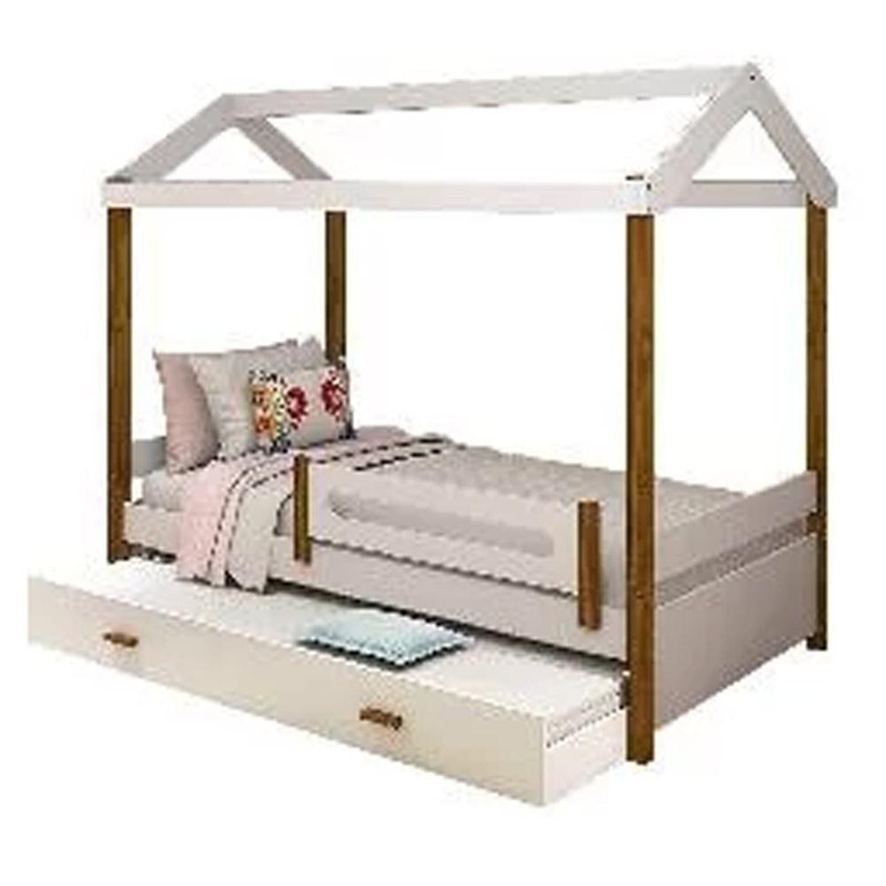 Cama Solteiro Eliz Branca Com Luzes E Auxiliar Divaloto - 3