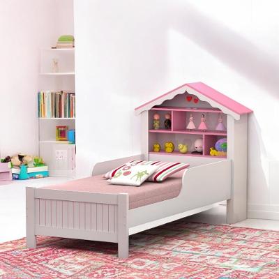 Cama Solteiro Casinha Aquarela Branca E Rosa