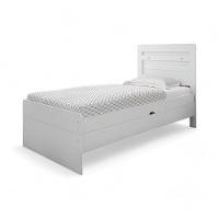 Cama Solteiro Baú Larissa Branca Com Colchão - 2