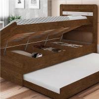 Cama Solteiro Larissa Malbec E Off Com Auxiliar E 02 Colchões - 3