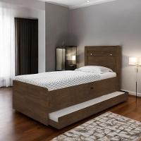 Cama Solteiro Larissa Malbec Com Auxiliar Framar - 1