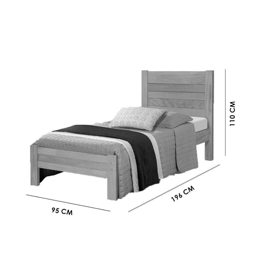 Cama Solteiro Lara Imbuia Com Colchão Atraente - 3