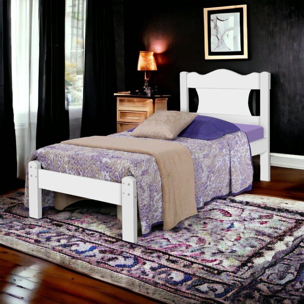 Cama Solteiro Munique Branca Com Colchão Gabrielli - 1