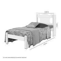 Cama Solteiro Munique Branca Com Colchão Gabrielli - 3