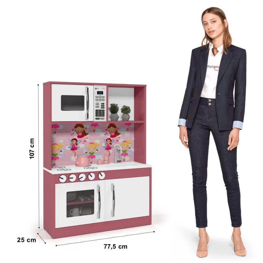 Cozinha Infantil Diana Em Mdf Branco-rosa - Ofertamo - 4